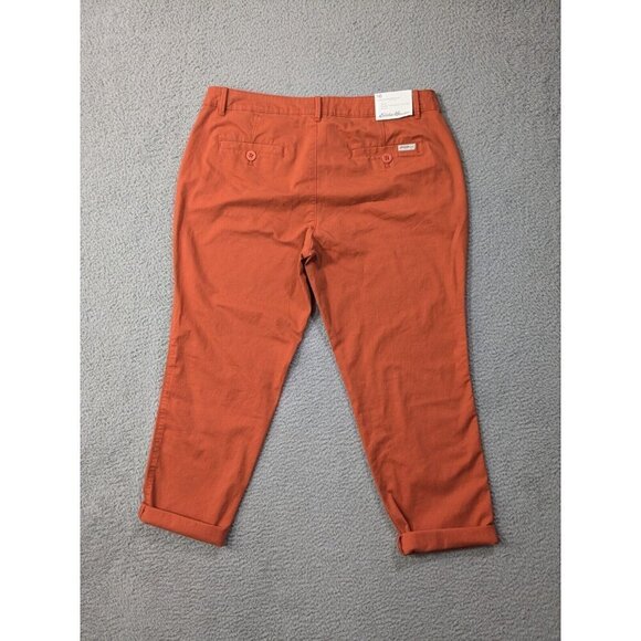 Eddie Bauer Pants 10 Petite Legend Wash Boyfriend Slim Stretch Orange - Picture 2 of 16